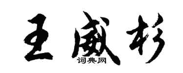 胡問遂王威杉行書個性簽名怎么寫