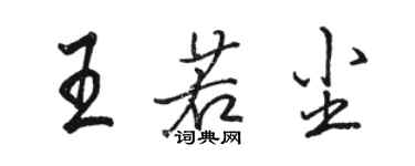 駱恆光王若塵行書個性簽名怎么寫