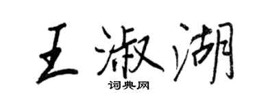 王正良王淑湖行書個性簽名怎么寫