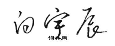 駱恆光白宇辰草書個性簽名怎么寫