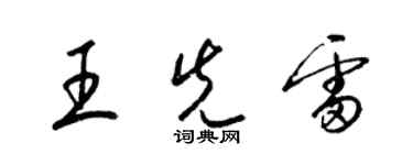 梁錦英王先雷草書個性簽名怎么寫