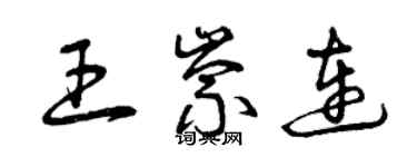 曾慶福王崇連草書個性簽名怎么寫