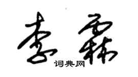 朱錫榮李霖草書個性簽名怎么寫