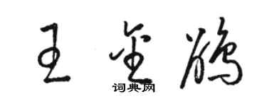 駱恆光王金鵑草書個性簽名怎么寫