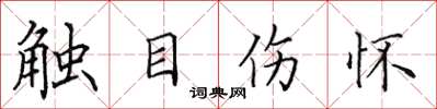 田英章觸目傷懷楷書怎么寫
