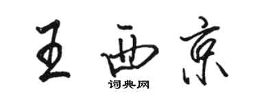 駱恆光王西京行書個性簽名怎么寫