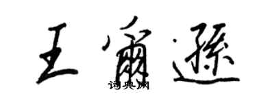 王正良王爾遜行書個性簽名怎么寫