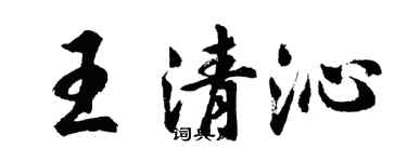 胡問遂王清沁行書個性簽名怎么寫