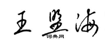 梁錦英王盟海草書個性簽名怎么寫