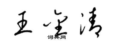 梁錦英王金清草書個性簽名怎么寫