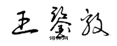 曾慶福王鑑毅草書個性簽名怎么寫