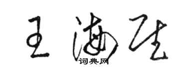 駱恆光王海慰草書個性簽名怎么寫