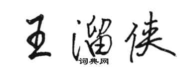 駱恆光王溜俠行書個性簽名怎么寫