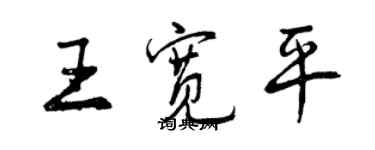 曾慶福王寬平行書個性簽名怎么寫