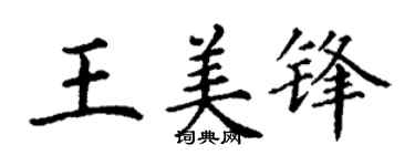 丁謙王美鋒楷書個性簽名怎么寫