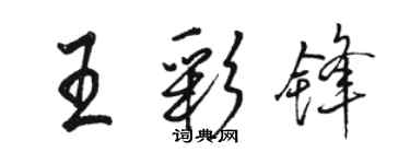 駱恆光王彩鋒行書個性簽名怎么寫