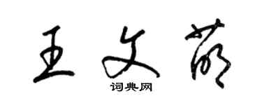 梁錦英王文萌草書個性簽名怎么寫