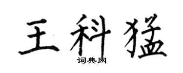 何伯昌王科猛楷書個性簽名怎么寫