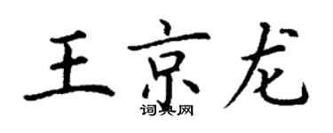 丁謙王京龍楷書個性簽名怎么寫