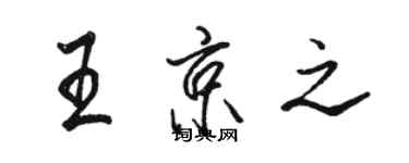 駱恆光王京之行書個性簽名怎么寫