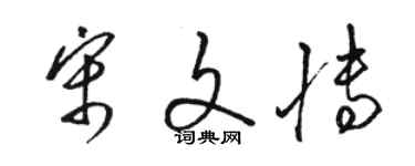 駱恆光宋文博草書個性簽名怎么寫