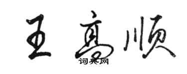 駱恆光王高順行書個性簽名怎么寫