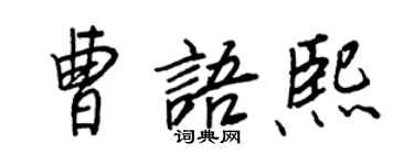 王正良曹語熙行書個性簽名怎么寫