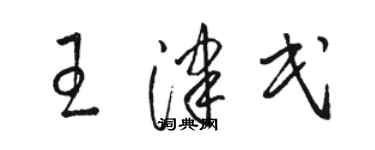 駱恆光王津民草書個性簽名怎么寫