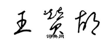 梁錦英王贊胡草書個性簽名怎么寫