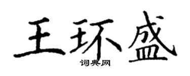 丁謙王環盛楷書個性簽名怎么寫