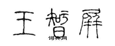 陳聲遠王智屏篆書個性簽名怎么寫