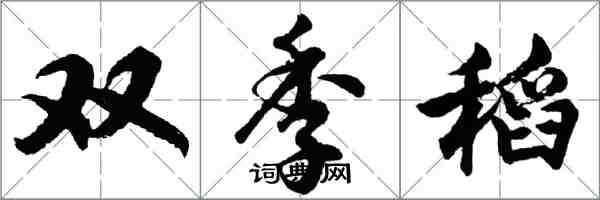 胡問遂雙季稻行書怎么寫