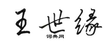 駱恆光王世緣行書個性簽名怎么寫