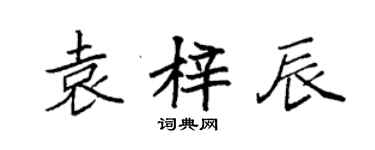 袁強袁梓辰楷書個性簽名怎么寫
