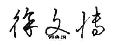 駱恆光徐文博草書個性簽名怎么寫