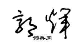 朱錫榮郭輝草書個性簽名怎么寫