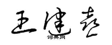 曾慶福王健喜草書個性簽名怎么寫