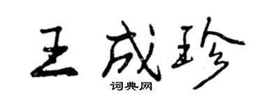 曾慶福王成珍行書個性簽名怎么寫