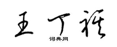梁錦英王丁祺草書個性簽名怎么寫