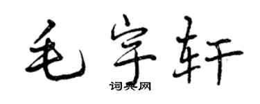 曾慶福毛宇軒行書個性簽名怎么寫