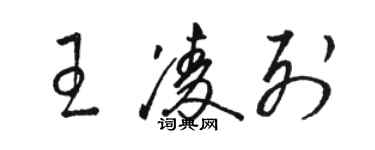 駱恆光王凌列草書個性簽名怎么寫