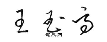 駱恆光王玉高草書個性簽名怎么寫