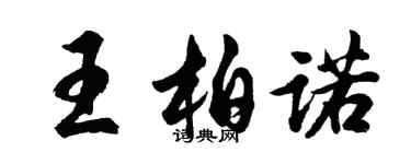 胡問遂王柏諾行書個性簽名怎么寫