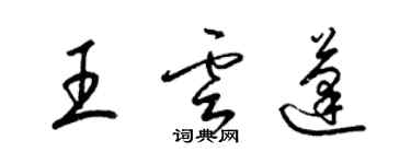 梁錦英王雲蓬草書個性簽名怎么寫