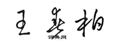駱恆光王春柏草書個性簽名怎么寫