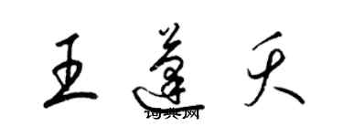 梁錦英王蓬夭草書個性簽名怎么寫