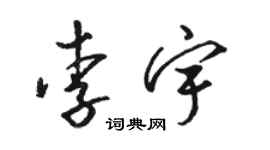 駱恆光李宇草書個性簽名怎么寫