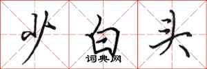 田英章少白頭行書怎么寫