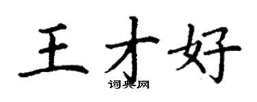 丁謙王才好楷書個性簽名怎么寫