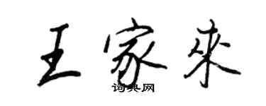 王正良王家來行書個性簽名怎么寫